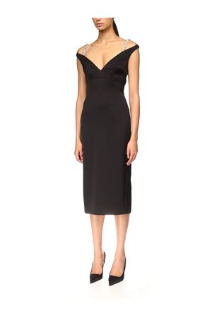 Crystal Strap Detail Midi Dress DAVID KOMA | PF25DK52DBLACKSILVER